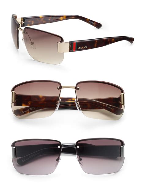 pics of men wearing gucci sunglasses|gucci rimless sunglasses men's.